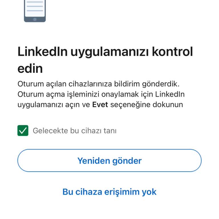 Yeni Telefonda Linkedin Hesabına Erişim Sorunu