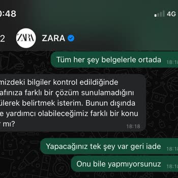 Zara İade Sorunu: Teslim Edilen Ürün Kabul Edilmiyor