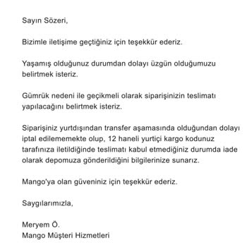 Mango Online Siparişi: Teslimat Kabusu