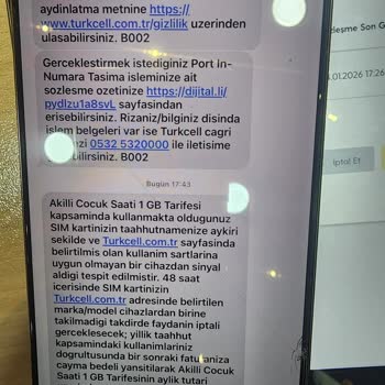 Turkcell'den Çocuk Saati İçin Yanlış SMS Bildirimi
