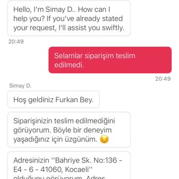 Sipariş Teslim Edilmedi, Aç Kaldım Ve Geri Dönüş Alamadım