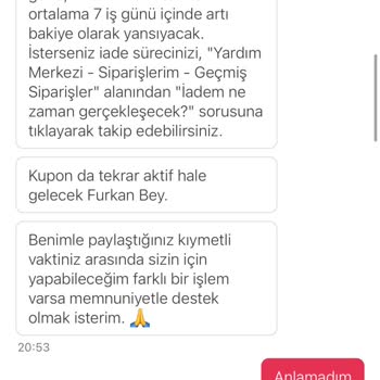 Sipariş Teslim Edilmedi, Aç Kaldım Ve Geri Dönüş Alamadım