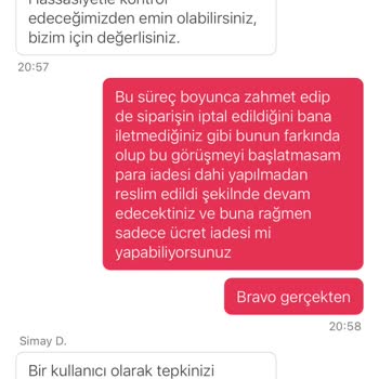 Sipariş Teslim Edilmedi, Aç Kaldım Ve Geri Dönüş Alamadım