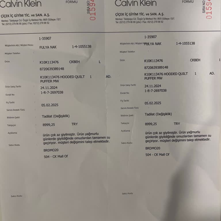 Su Geçiren Mont Ve Yetersiz İnceleme Deneyimi