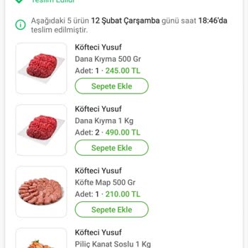 Eksik Gönderilen Sipariş Ve İtirazların Reddedilmesi