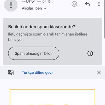 UPS Kargo'dan Bilgim Dışında Gelen Maillerle İlgili Şikayet