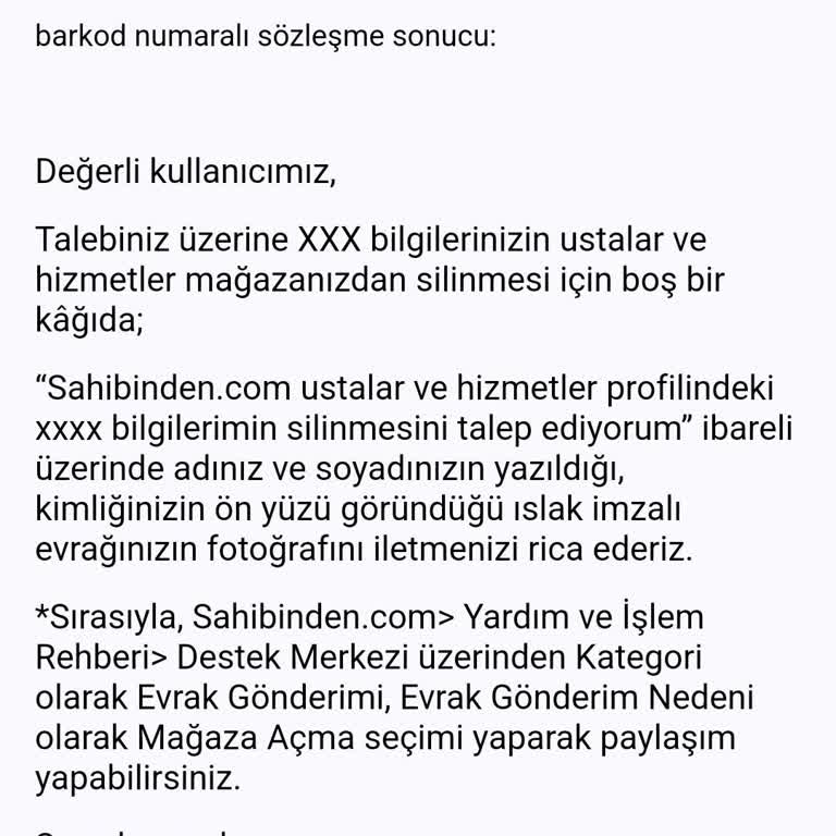 Sahibinden.com'da İlan Kaldırma Sorunu