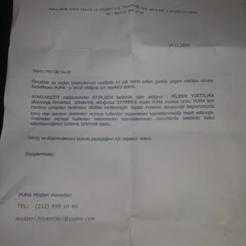 Puma Ayakkabıda Hızlı Yıpranma Ve Garanti Sorunu