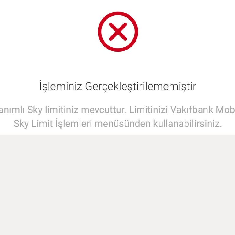 VakıfBank Sky Limiti Artırma Talebi