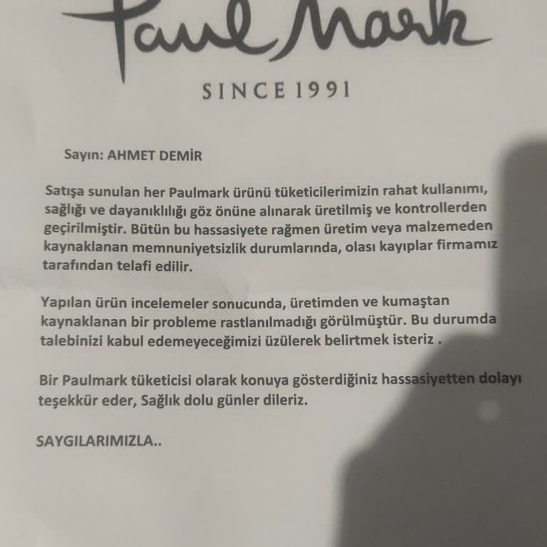 PaulMark'tan Aldığım Montun Lekeleri Ve Garanti Sorunu