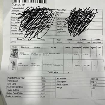 İade Talebi Reddedildi Ve Kargo Ücreti Kesintisi