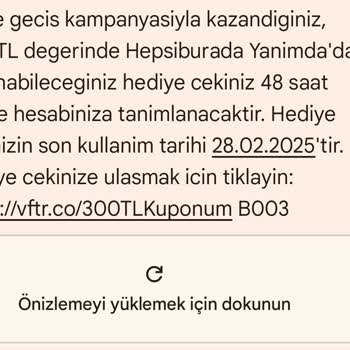 Vodafone Hediye Çeki Sorunu