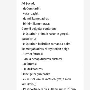 Hesap Onayı İçin Gereksiz Evrak Talebi