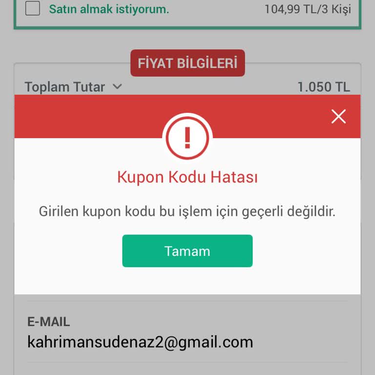 Açık Bilet Kuponu Kullanım Sorunu