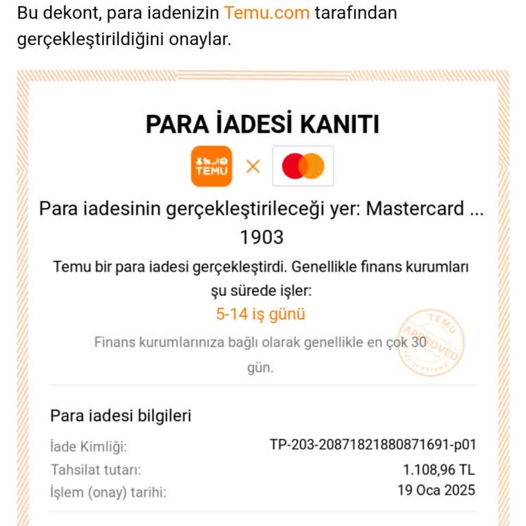İade İşleminin Görünmemesi Ve Belge Geçerliliği Hakkında Destek Talebi