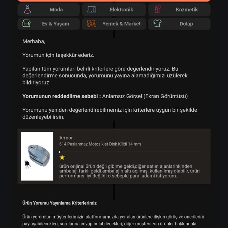 Ürün Değerlendirmem Neden Yayınlanmıyor?