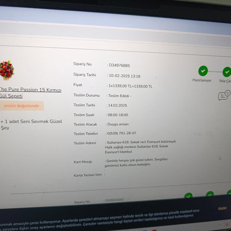 Teslim Edilmeyen Çiçek Siparişi