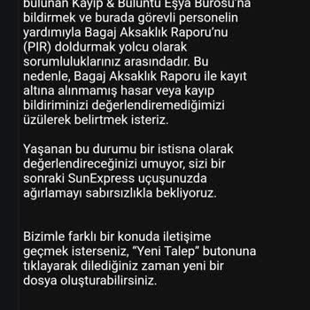 Valiz Hasarı İçin Uygulanan Haksız Prosedür
