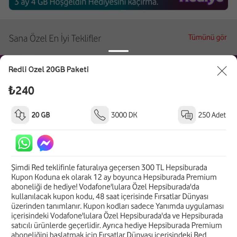 Vodafone Red Tarifesinde Eksik Hediye Kodu Mağduriyeti