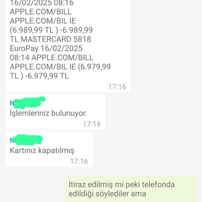 Kredi Kartımdan İzinsiz Apple Harcamaları