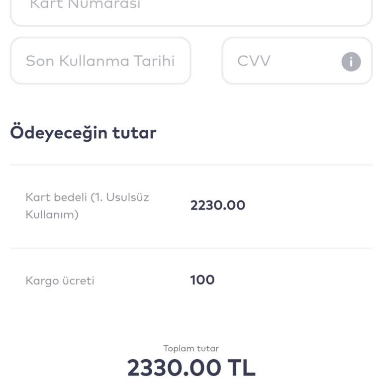 Kaybolan Kart İçin Yüksek Ücret Talebi