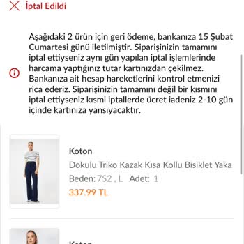 Yanlış Beden İptali Sonrası İade Sorunu