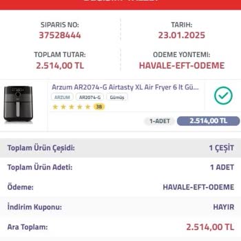 Exensmart.com | Exenmarket.com Yanlış Renk Gönderimi: Gümüş Yerine Bronz Airfryer Geldi!