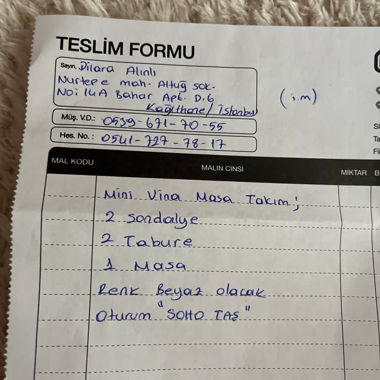 Mutfak Masası Teslimatında Gecikme Sorunu