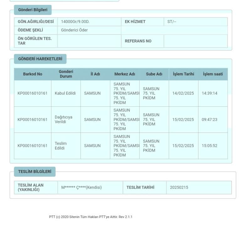 PTT Kargo Teslimat Sorunu Ve Müşteri Hizmetleri Erişimsizliği