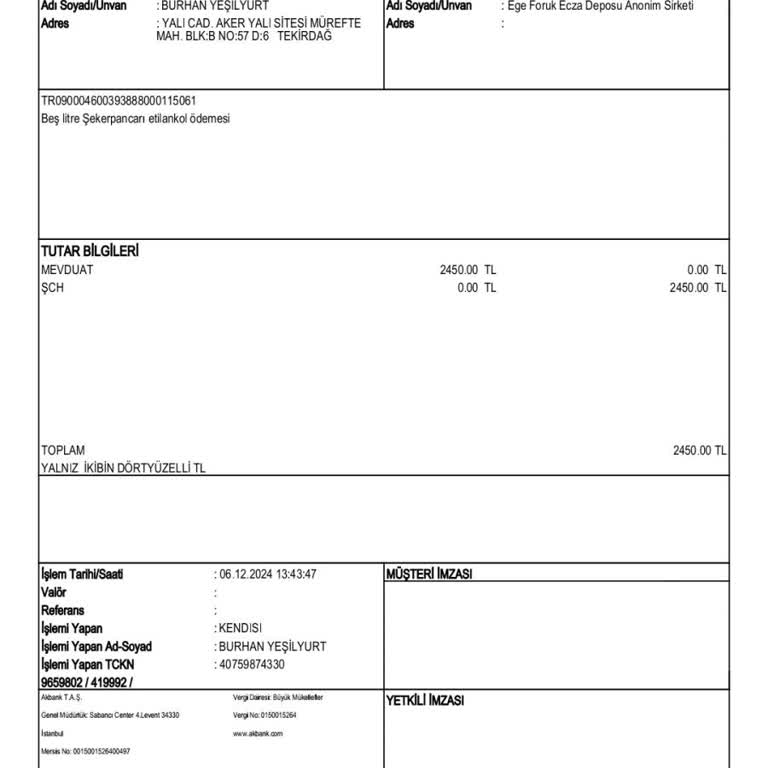 Etil Alkol Siparişim Teslim Edilmedi Ve Para İadesi Yapılmadı