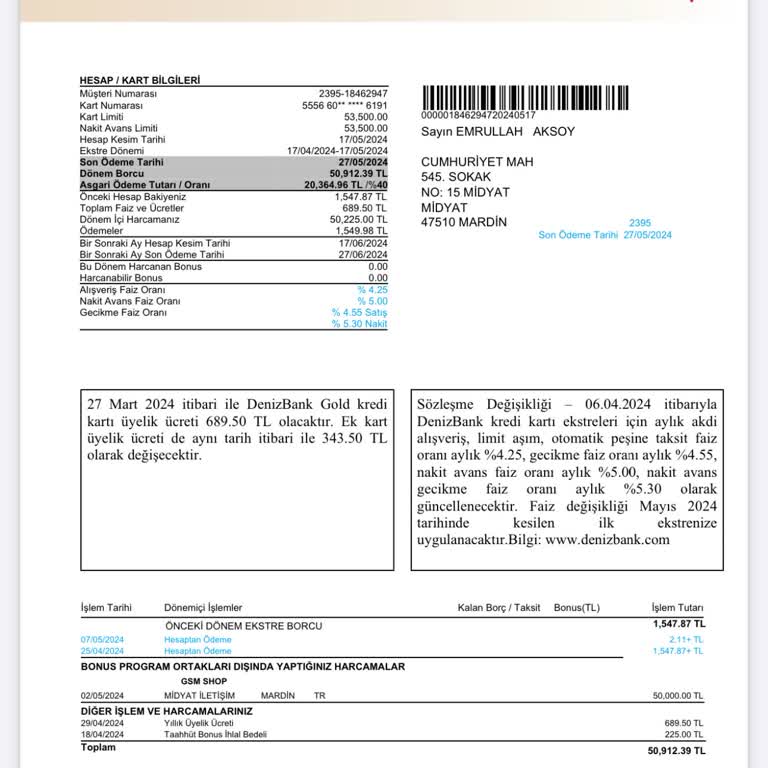 Denizbank Kredi Kartı Aidat Ücreti İadesi Sorunu