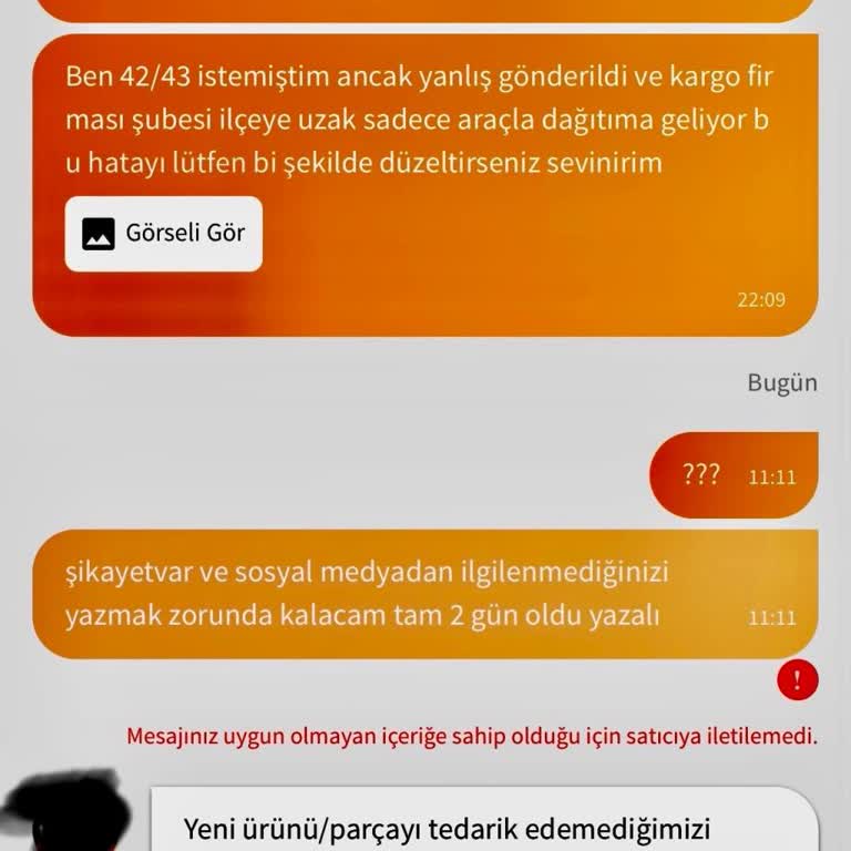 Yanlış Ürün Gönderimi Ve İade Sorunu