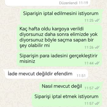 Ürün Teslim Edilmedi Ve Para İadesi Yapılmıyor