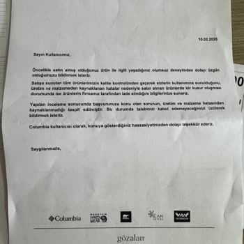 Columbia Montumda Renk Solmaları Ve Garanti Sorunu