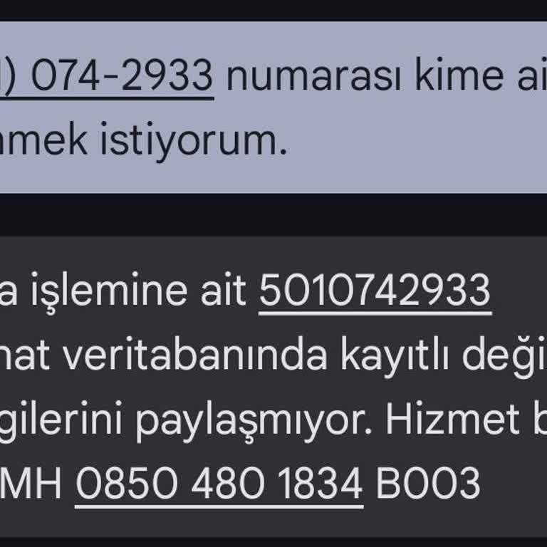 Numara Sorgulama Hizmetinde Hayal Kırıklığı