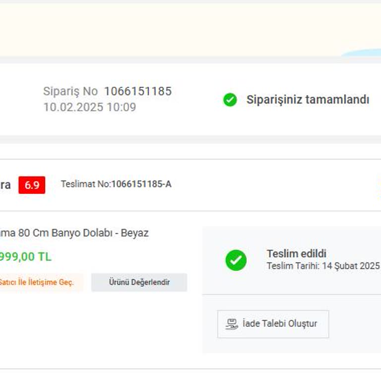 Koçtaş'tan Alınan Banyo Dolabında Kargo Ve Montaj Hizmeti Sorunları