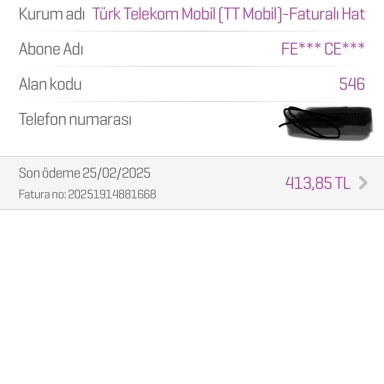 Kullanılmayan Hat İçin Fatura Kesilmesi