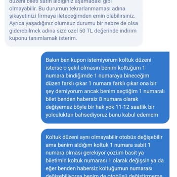 Koltuk Numarası Değişikliği Mağduriyeti