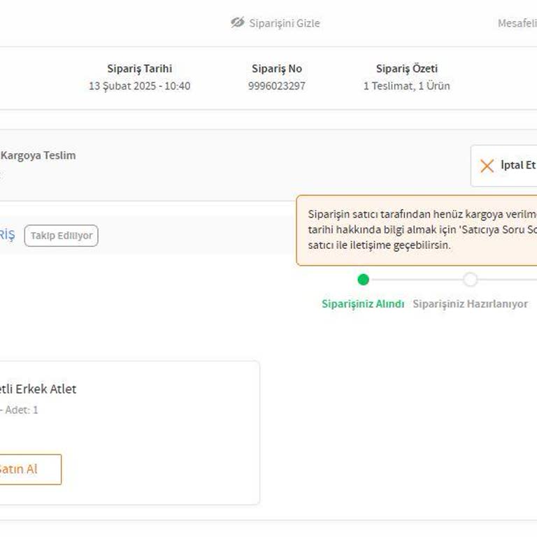 Trendyol Siparişim Kargoya Verilmiyor Ve İptal Bekleniyor!