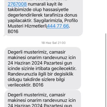 Profilo Çamaşır Makinesi Garanti Belirsizliği Ve Mağduriyet