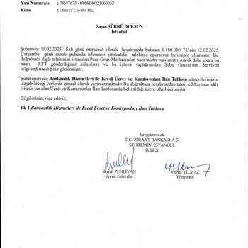 Ziraat Bankası'nda Yanlış Para Çekimi Ve İade Talebi
