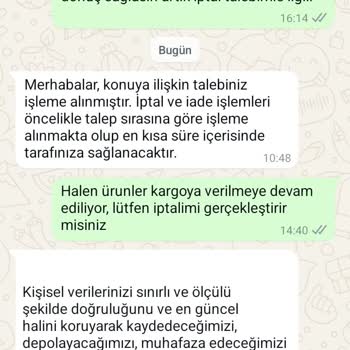 Sipariş İptali İçin Muhatap Bulamıyorum
