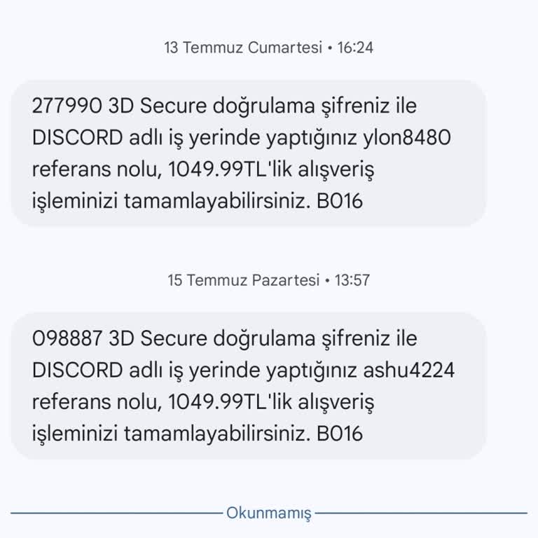Yanlış Gönderilen 3D Secure Mesajları