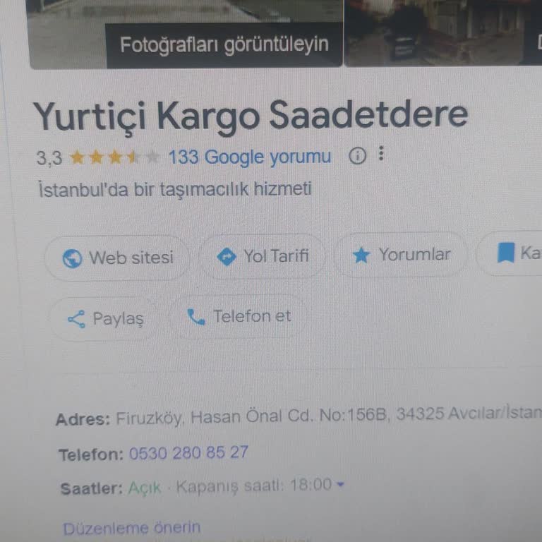 Google'da Yanlış Kargo Şube Numarası Sorunu