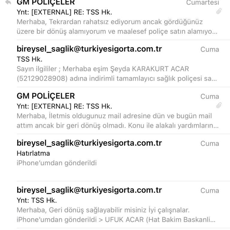 TSS Sigortası İçin Yetersiz İletişim