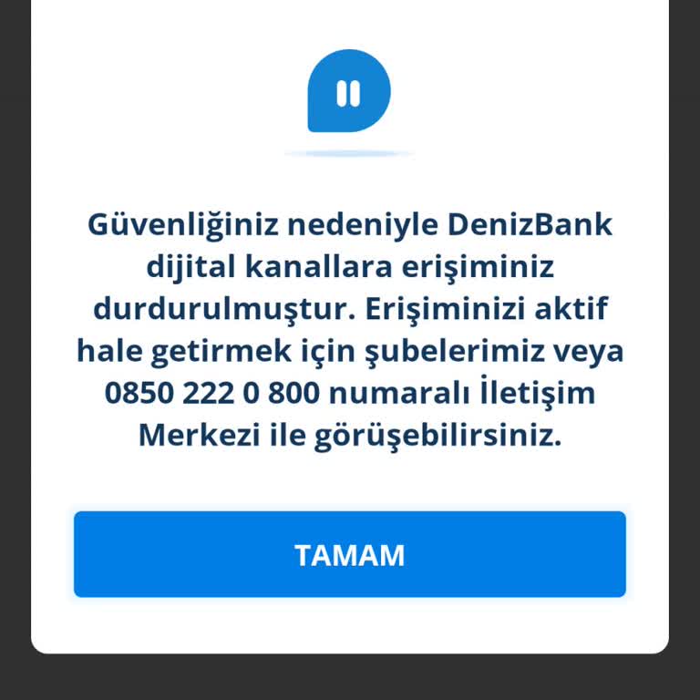 Denizbank Banka Erişim Engeli