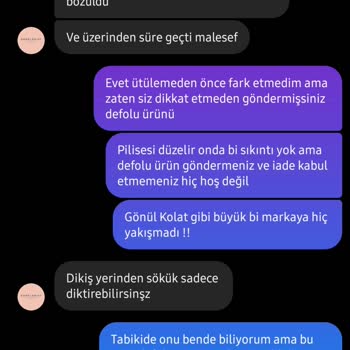 Defolu Ürün Ve Kötü Müşteri Hizmeti