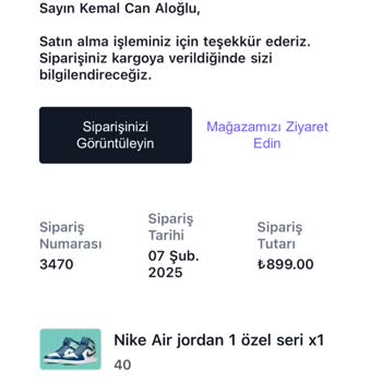 Ayakkabı Siparişim Hakkında Geri Dönüş Alamıyorum