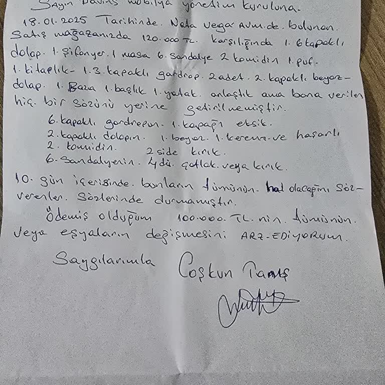 Mobilya Teslimatında Sürekli Erteleme Ve Kusurlar