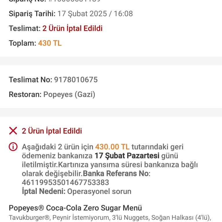 Sipariş İptaliyle Gelen Hayal Kırıklığı
